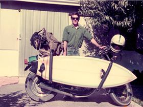 Surfboard carrier circa 1980