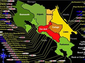 surf map costa rica