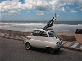 Leo Isetta And Surfboard