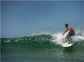 Glovie loving his local break