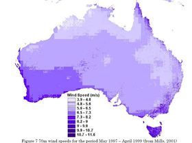 Australia wind energy map