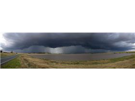 storm front over grassy lake: Donald, Vic