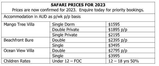 Safari Lodge 2023 prices