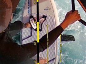 wing foil foot strap position