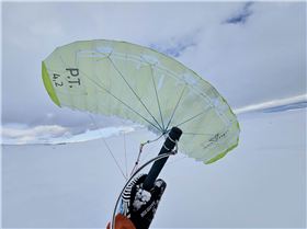 First 777 ParaTow ride, on snow