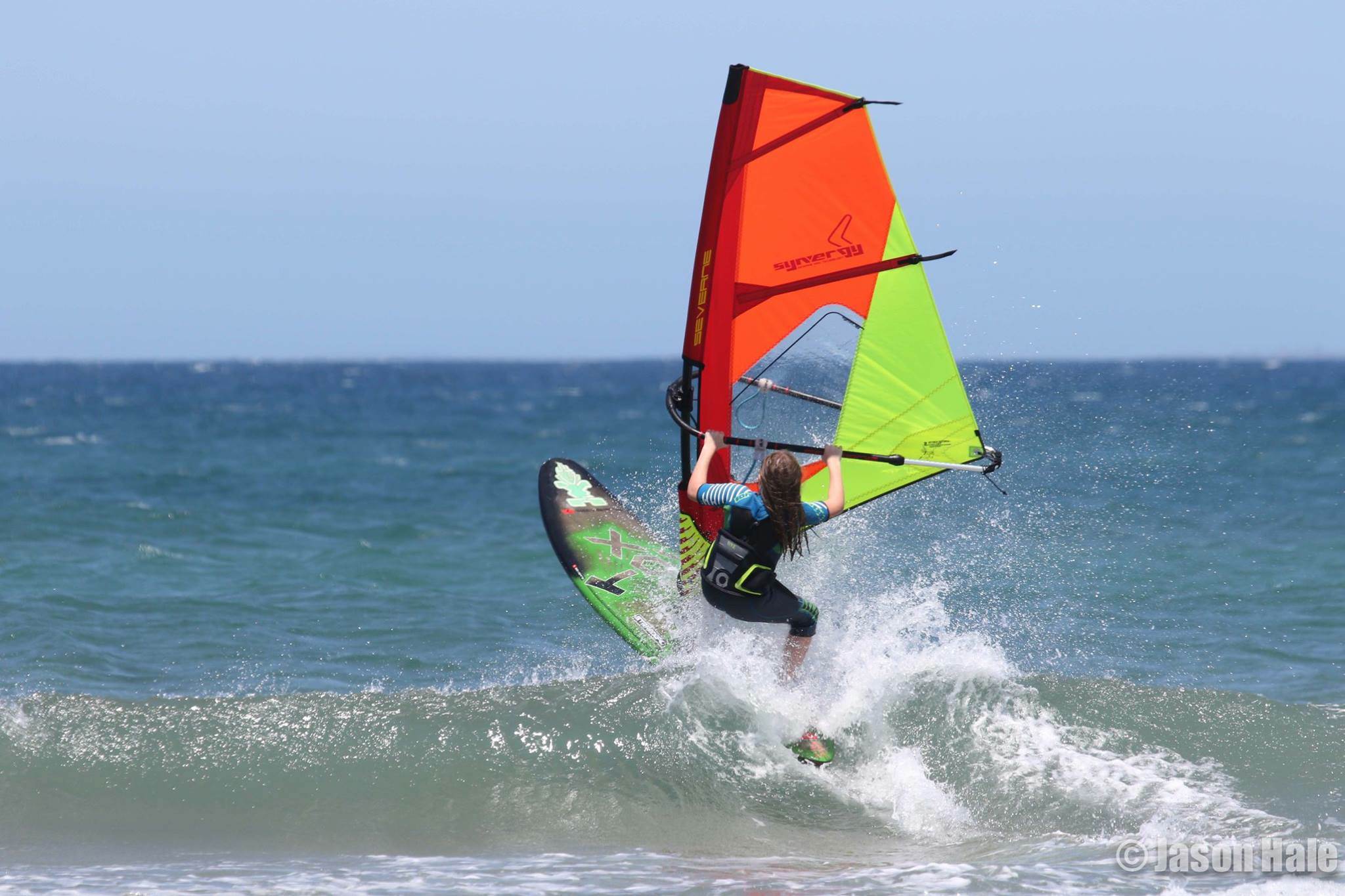 Elli Halank-AUS3111 age 10 windsurfing in waves