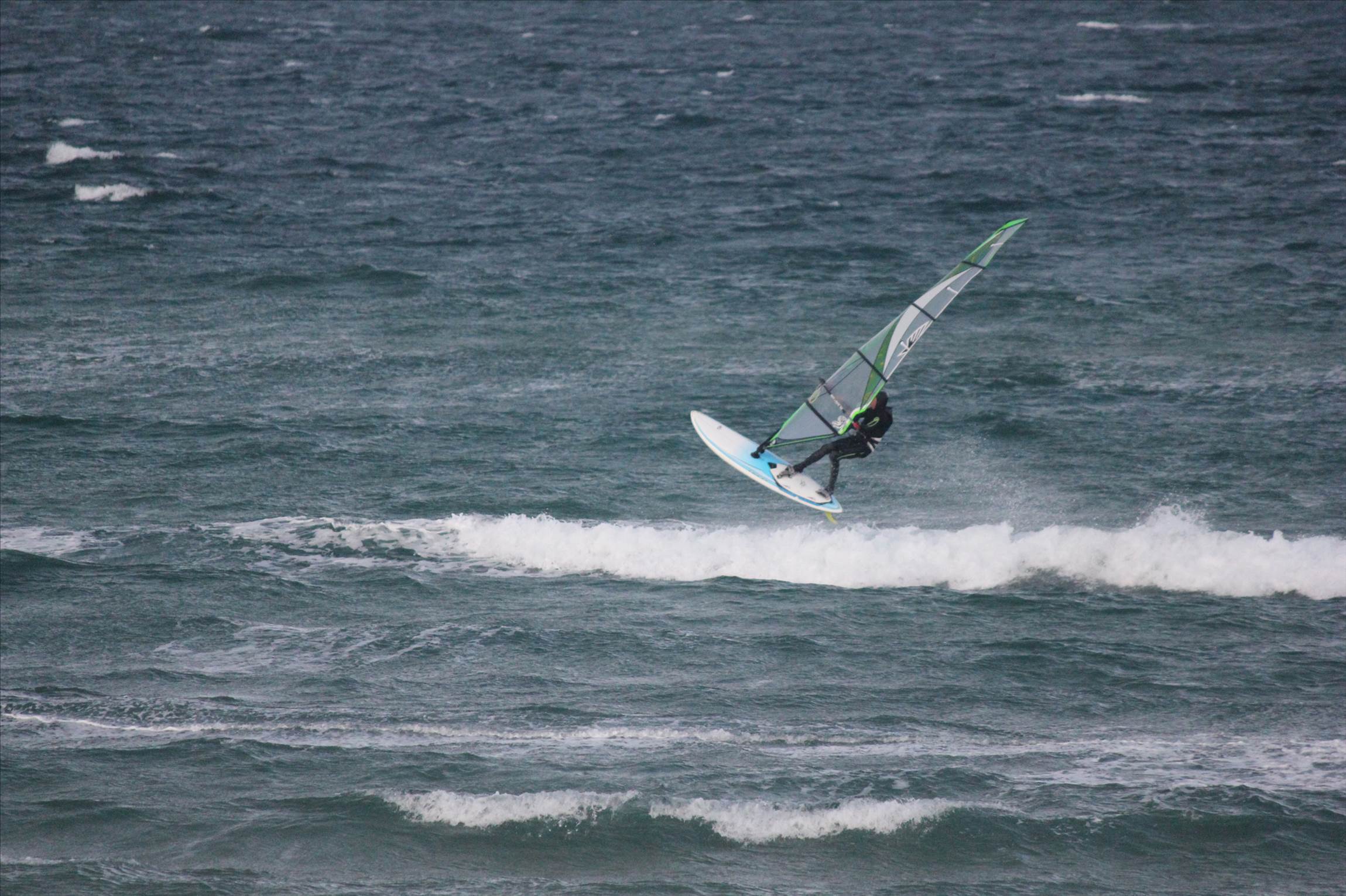 View of the Crew out the kitchen window