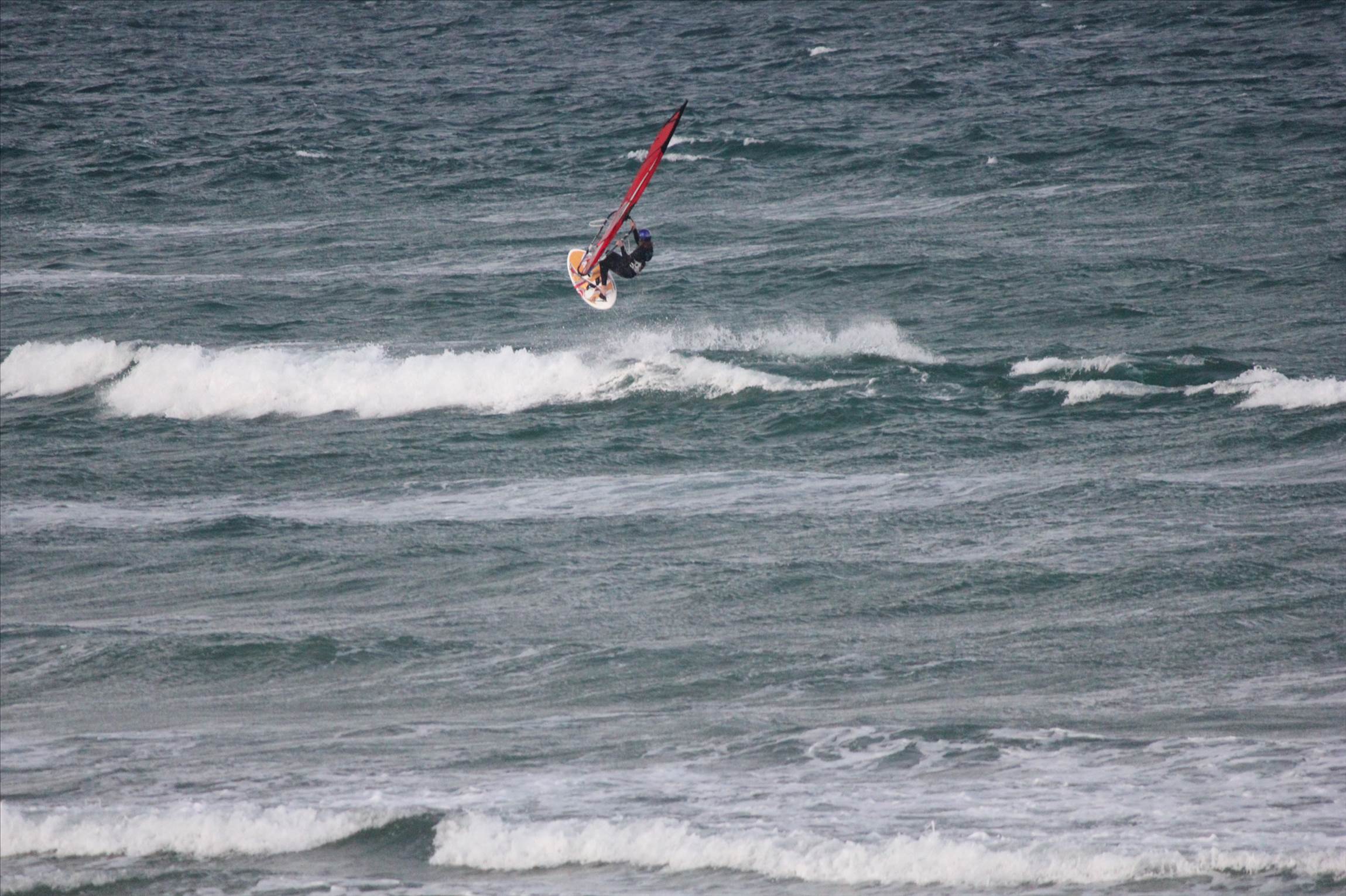 View of the Crew out the kitchen window