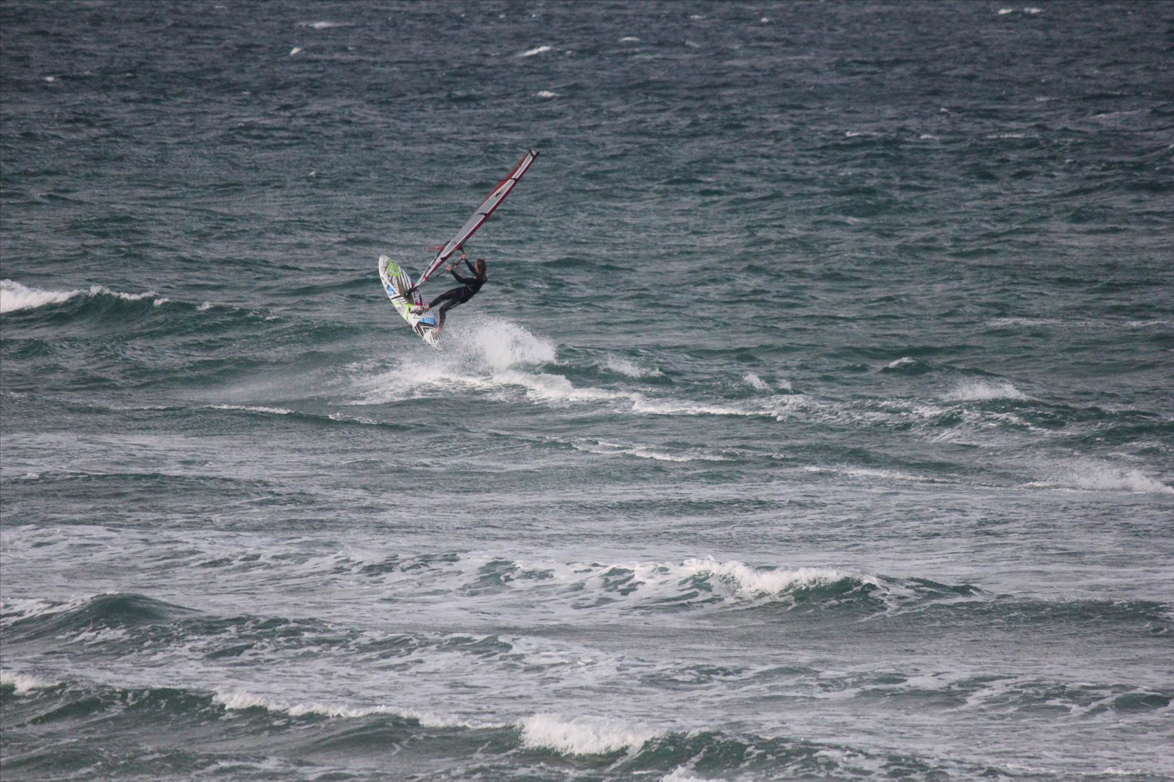View of the Crew out the kitchen window