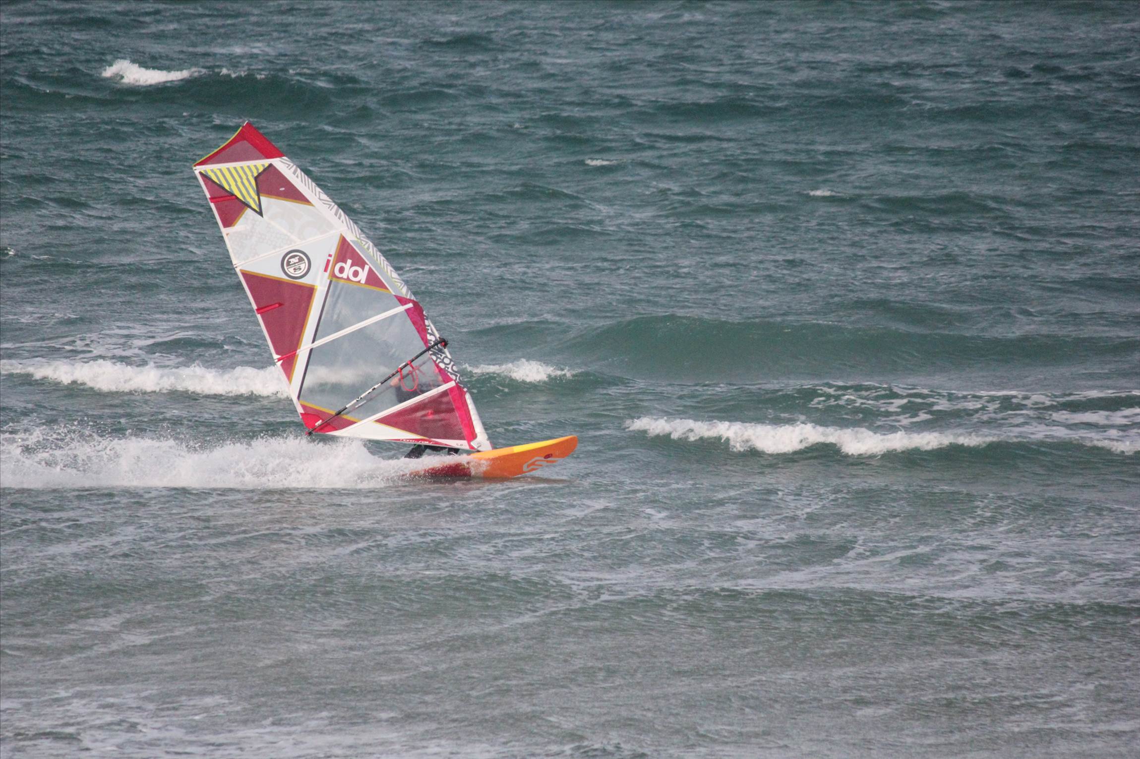 View of the Crew out the kitchen window