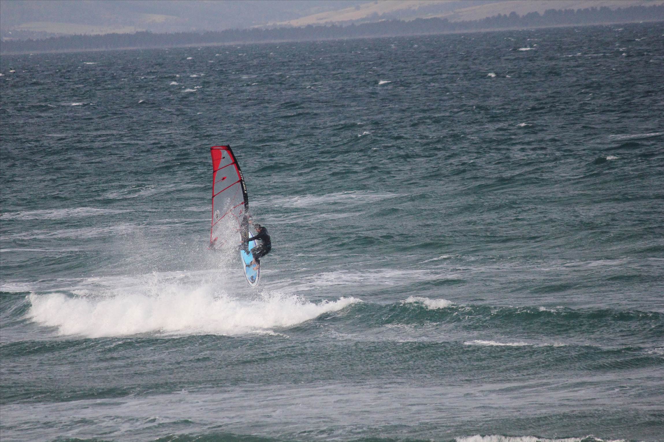 View of the Crew out the kitchen window