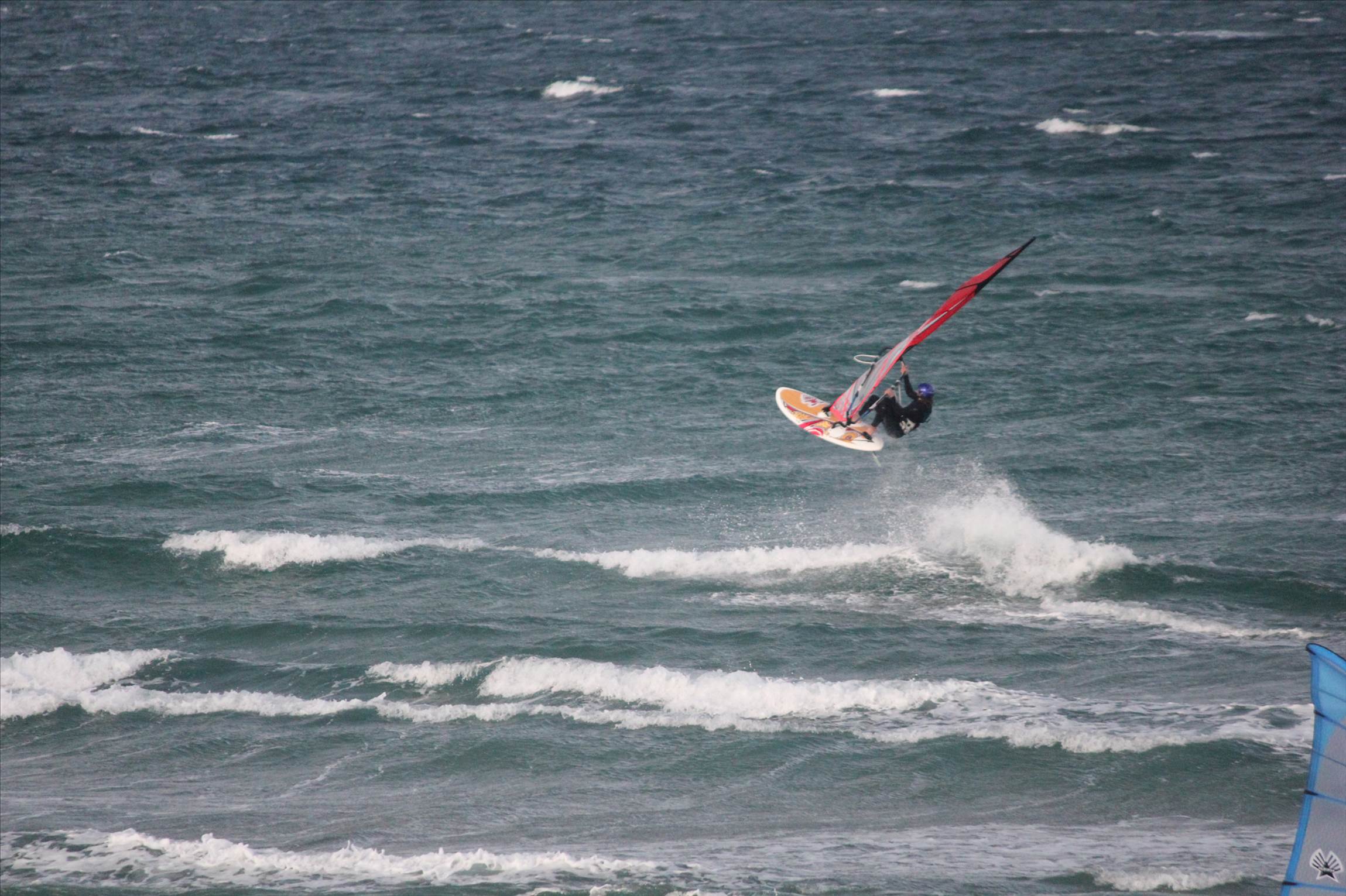 View of the Crew out the kitchen window