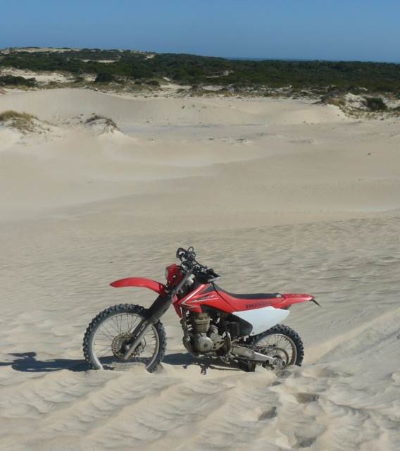 bike bogged in sand - 1
