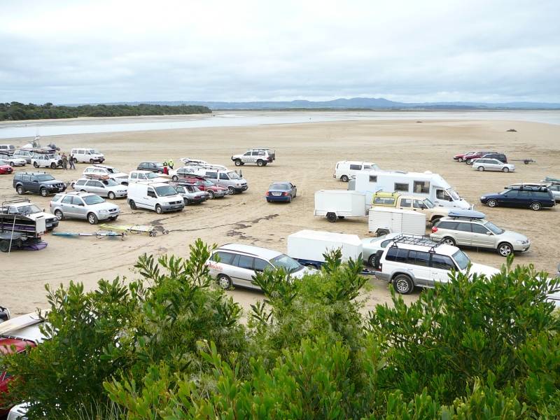another view of the Sandy Point parking area