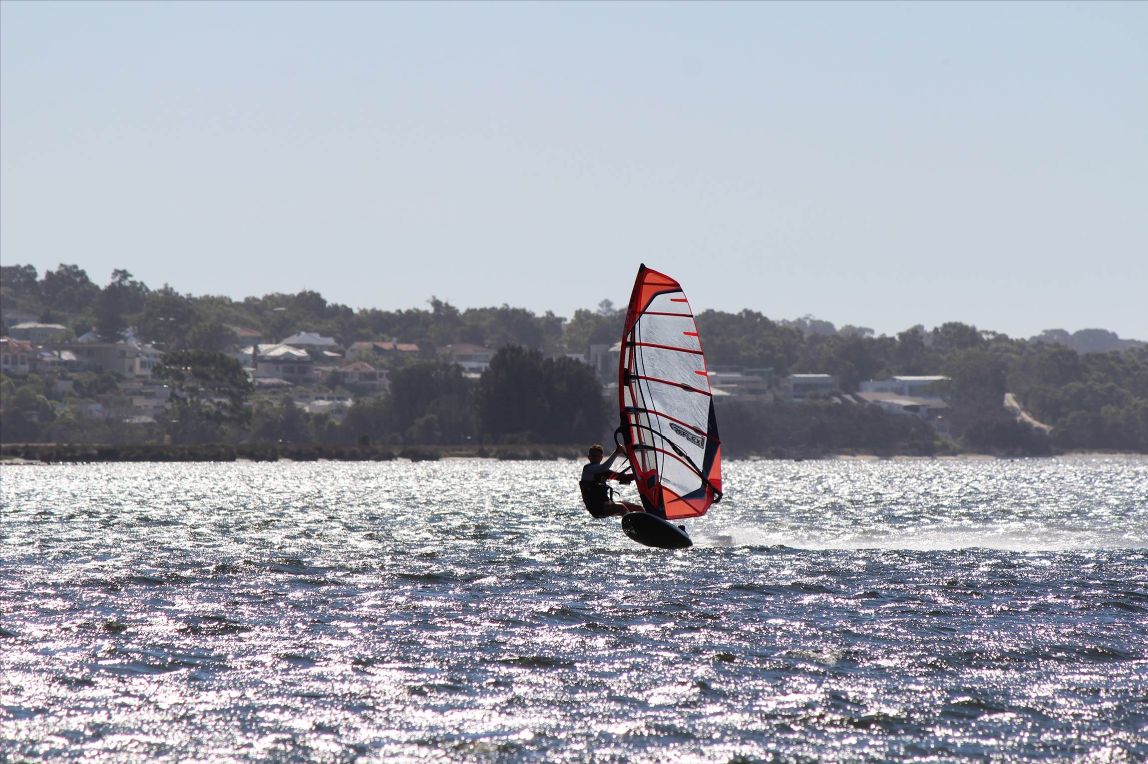 kid windsurfing