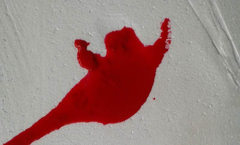 red paint on foam