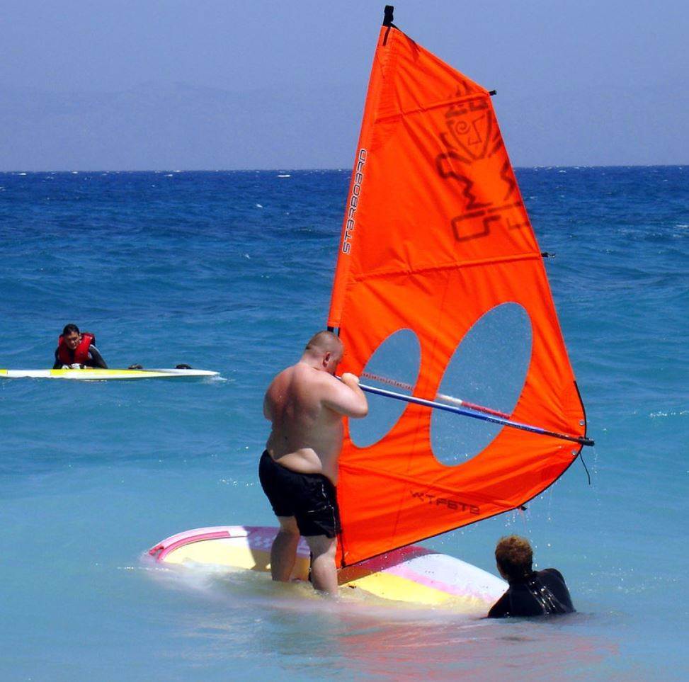 old school windsurfing