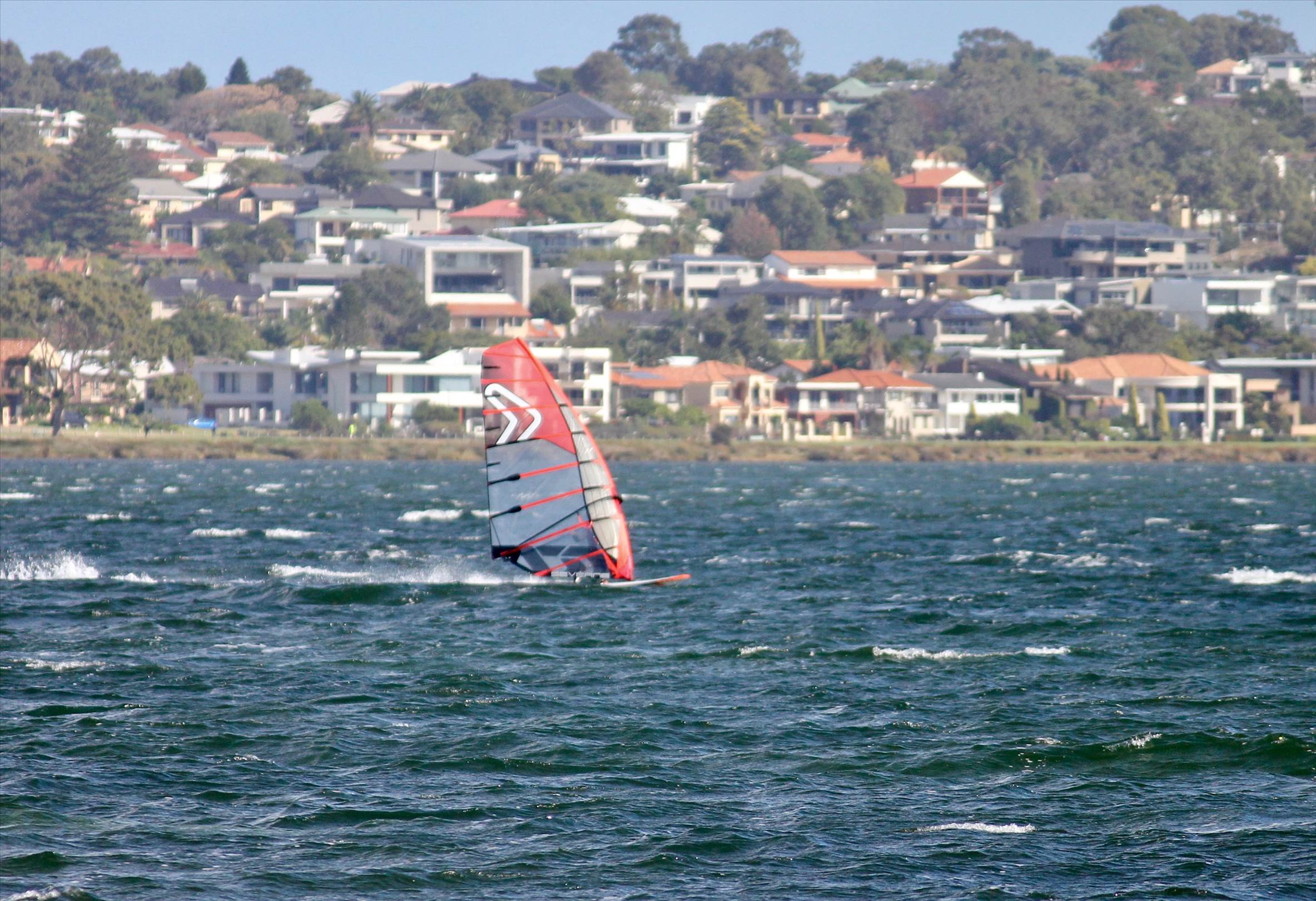 Various Windsurfers on River at Melville at the weekend