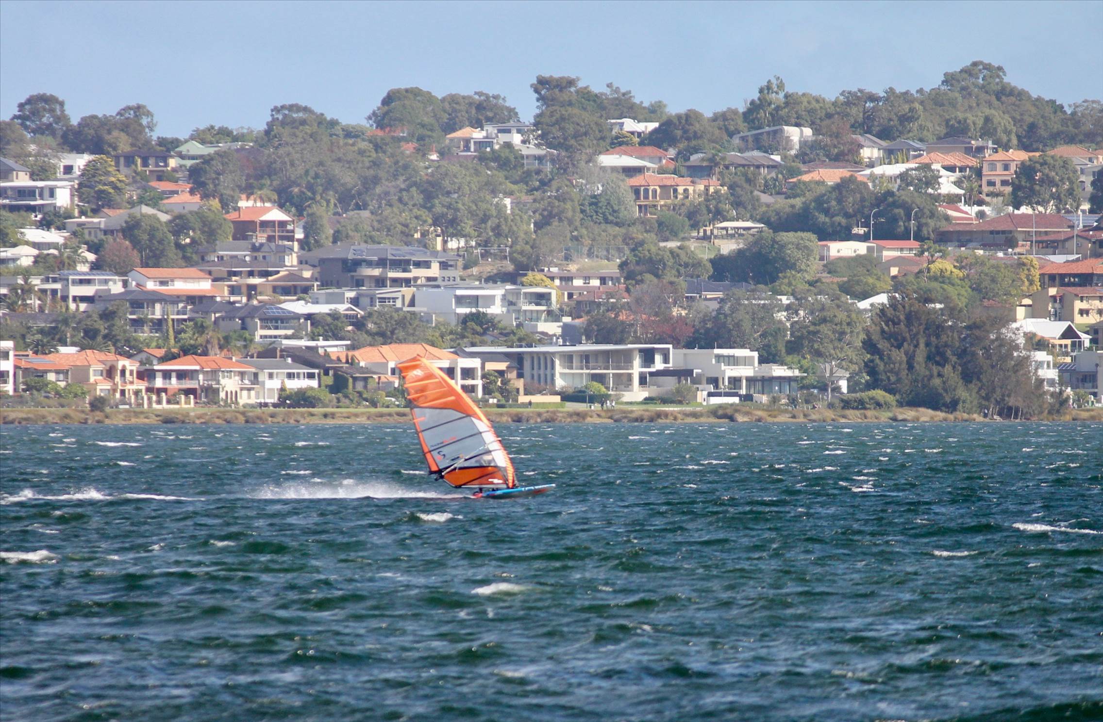 Various Windsurfers on River at Melville at the weekend