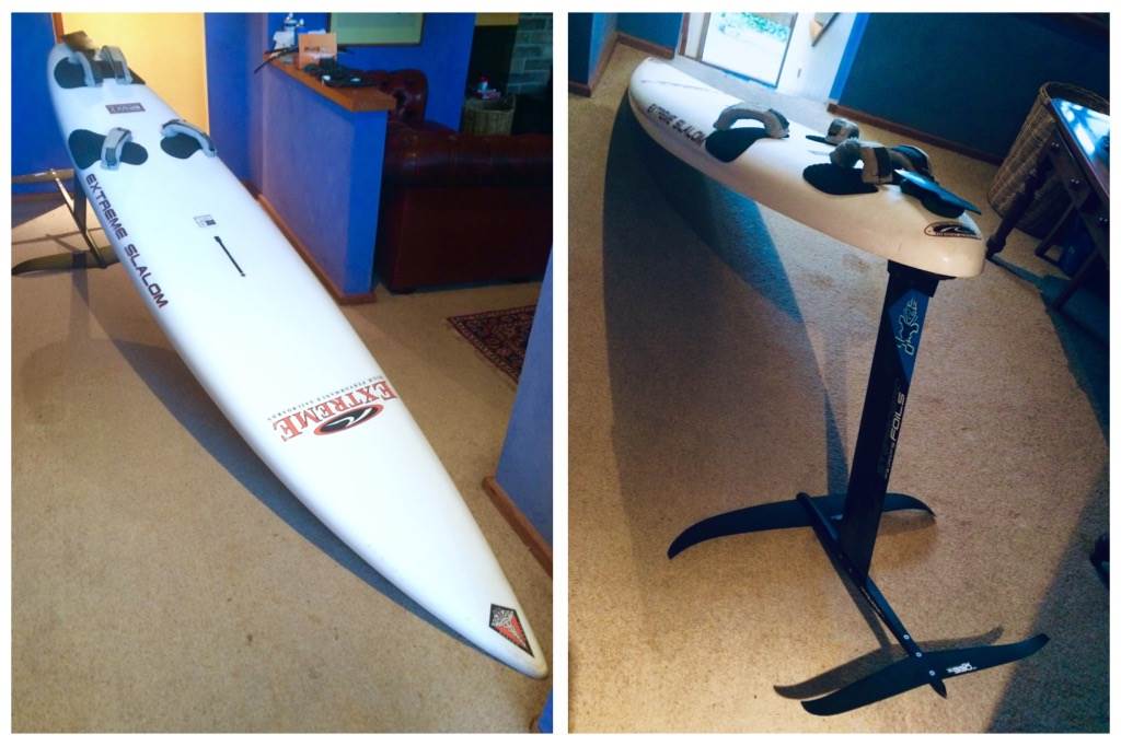 Slalom board with foil