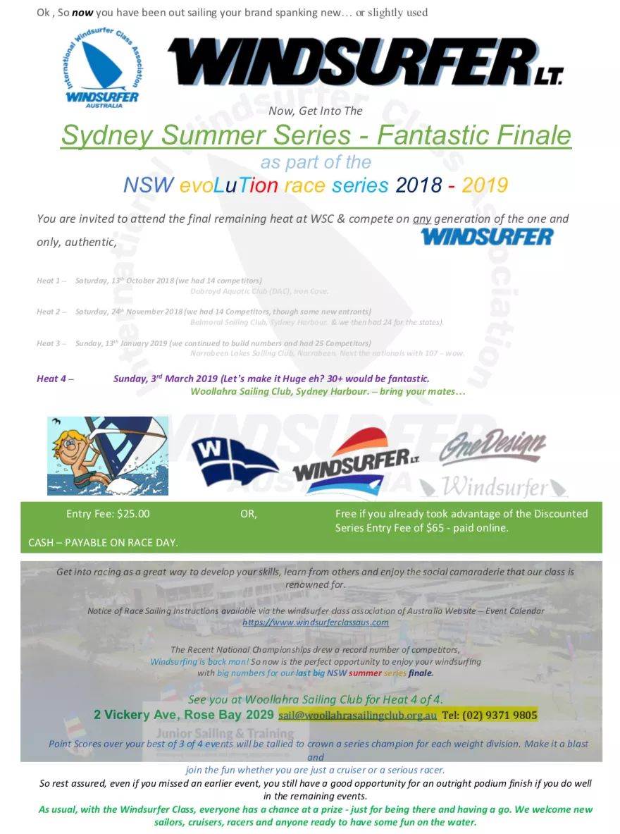 Heat 4 Windsurfer Summer Series