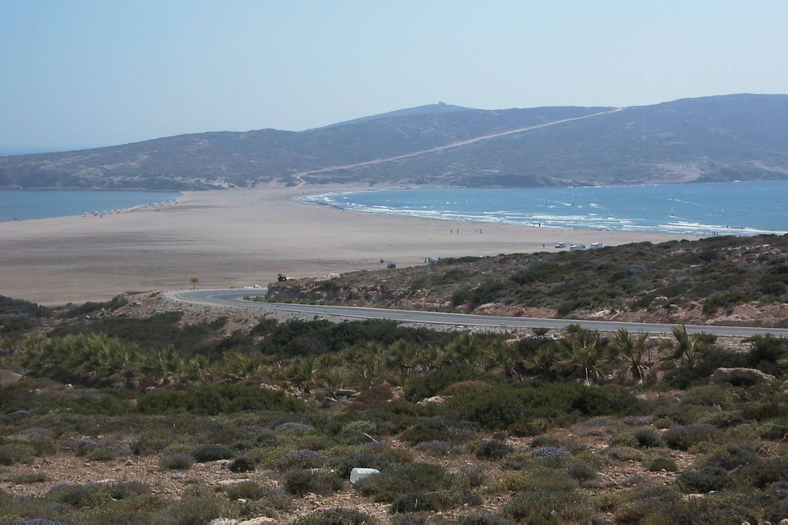 Shot of Prasonisi looking down from the road