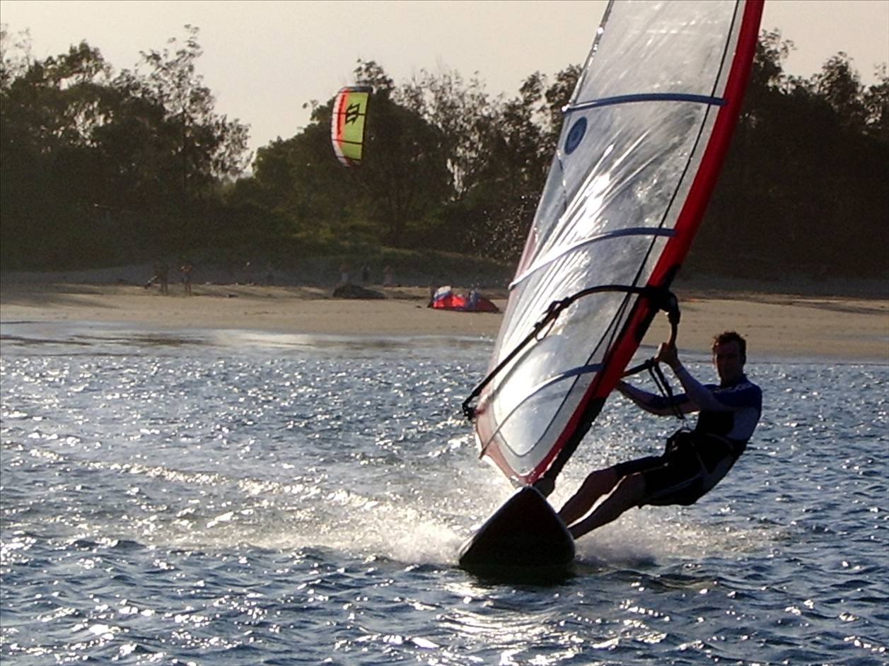 Flat water sailing at Blacks Beach, Mackay (15-20kts)