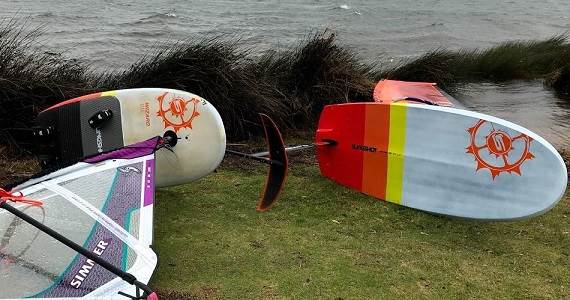 Boards on beach small