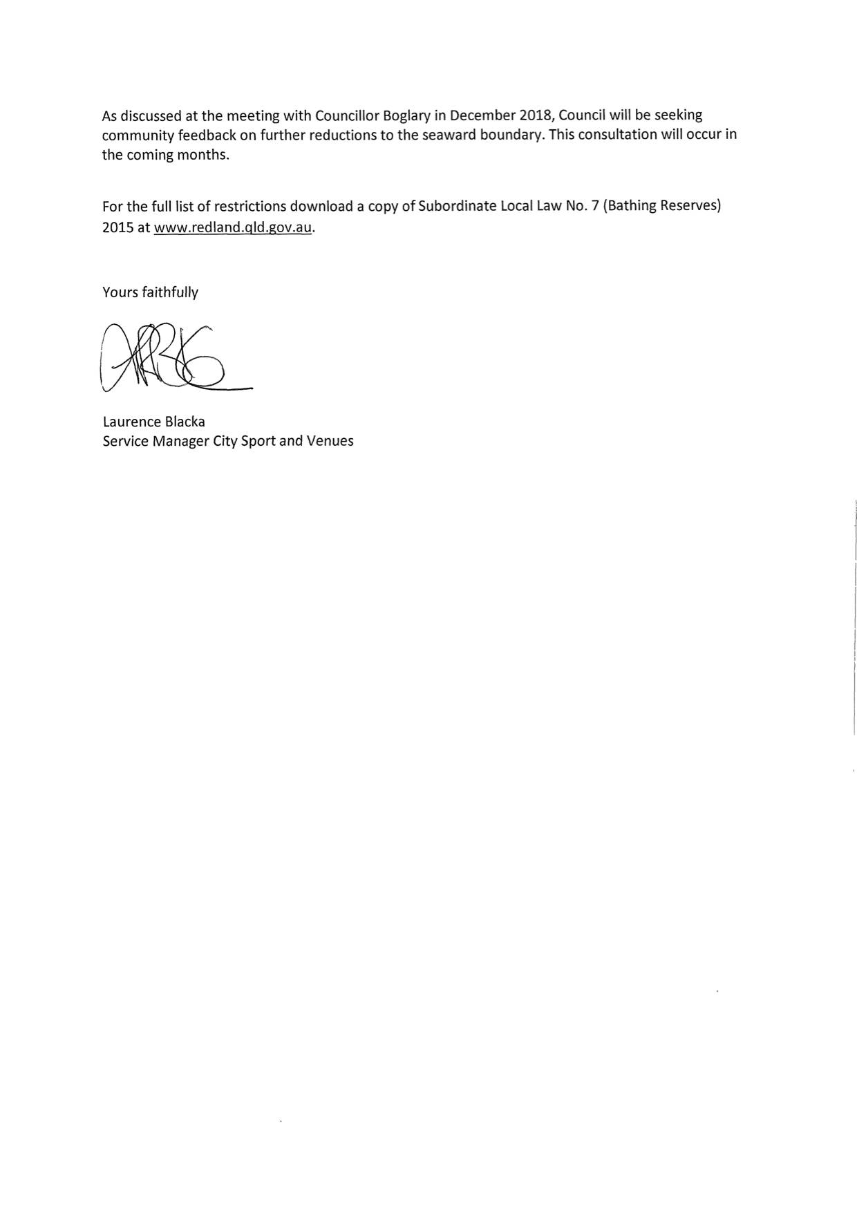 Page 2 of Redlands Letter