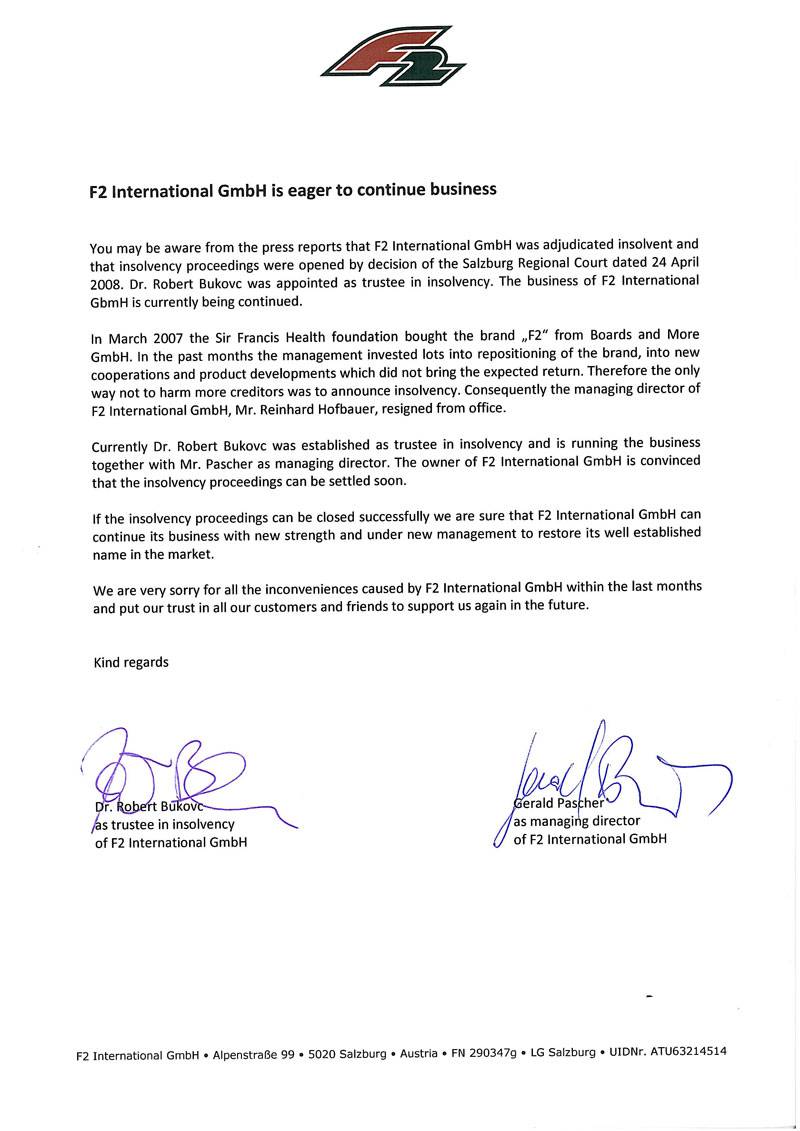 F2 OFFICIAL PRESS RELEASE