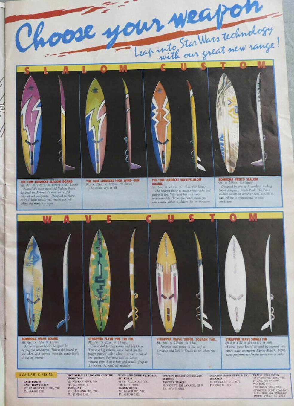 Bombora Strapper Advertisement 1986 Custom line