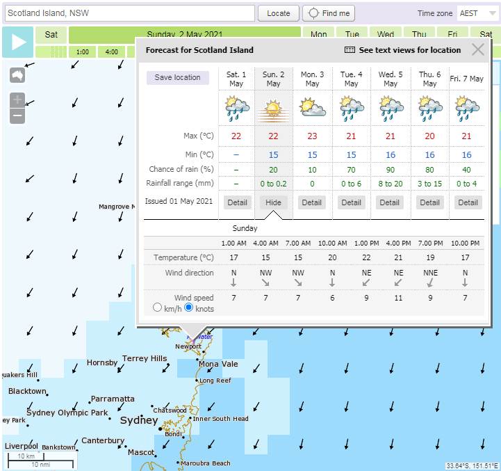 BOM METEYE Forecast Issued 1129am Sat