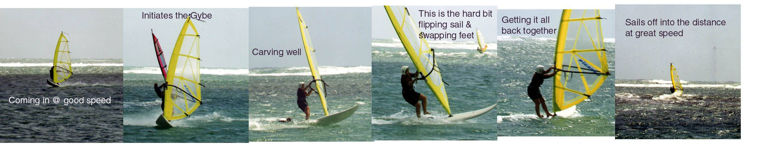 sequence of Mrs Decrep gybing at Corros