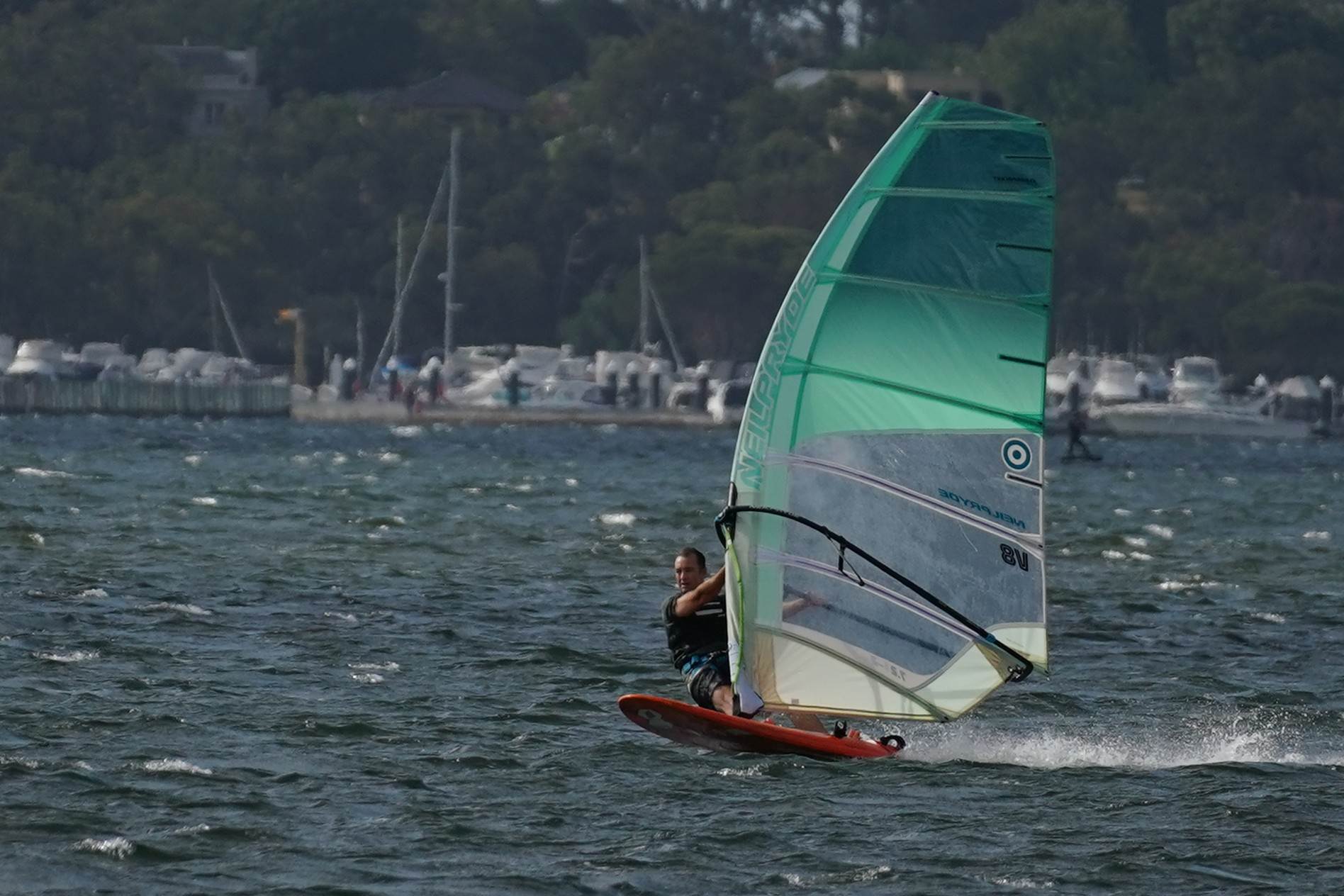 Slalom speeding on the river