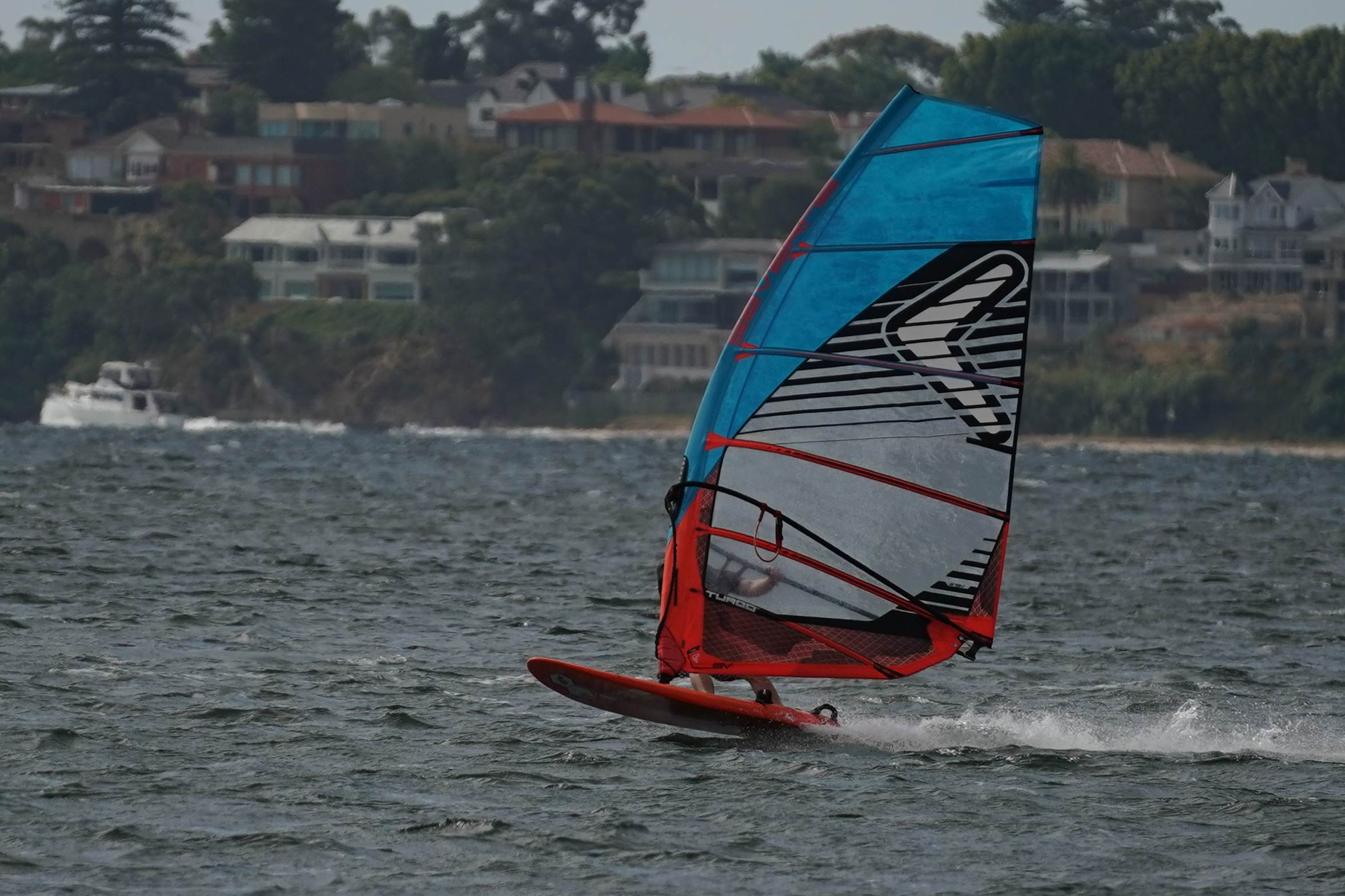 Slalom speeding on the river