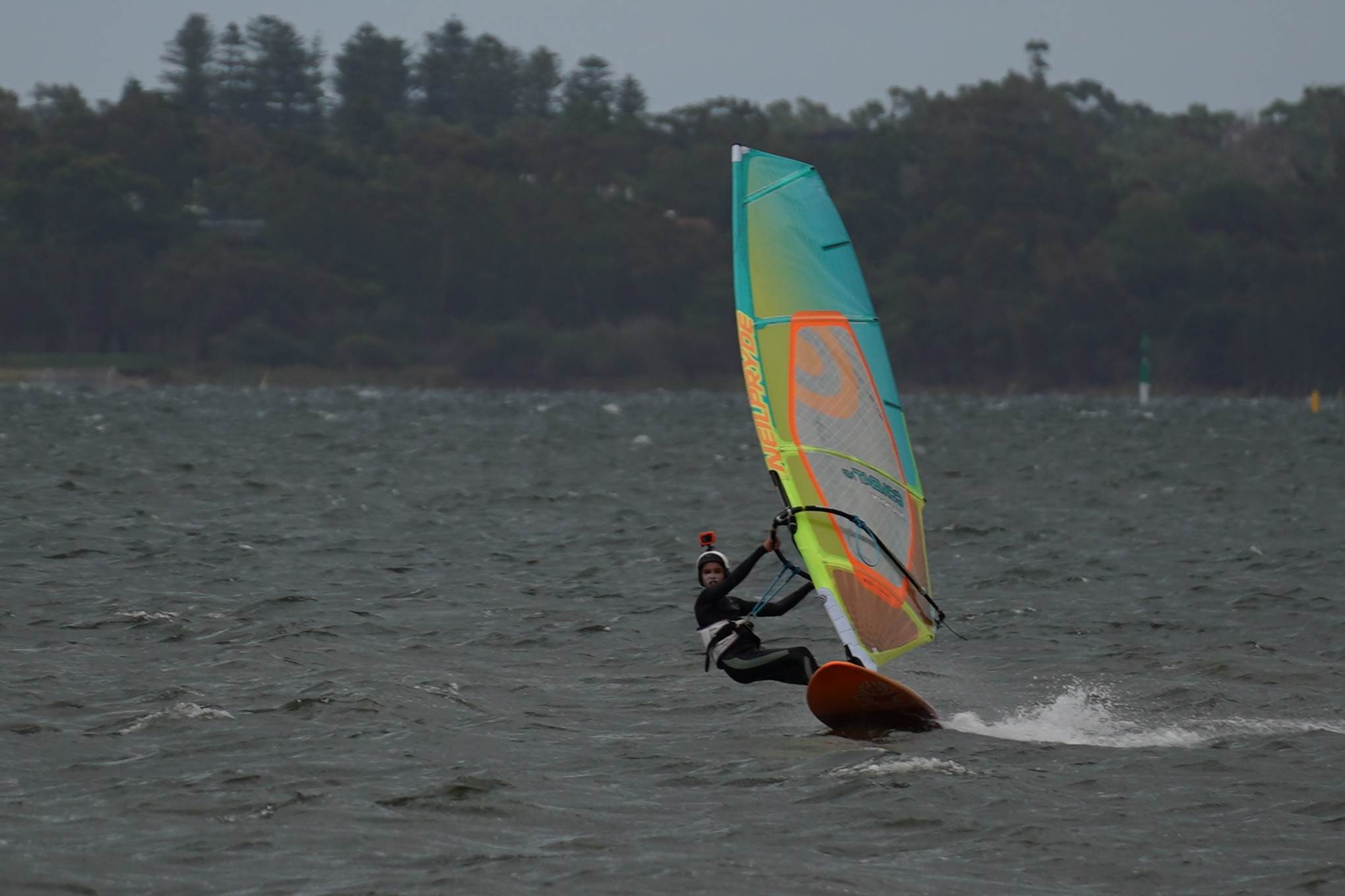 Slalom speeding on the river