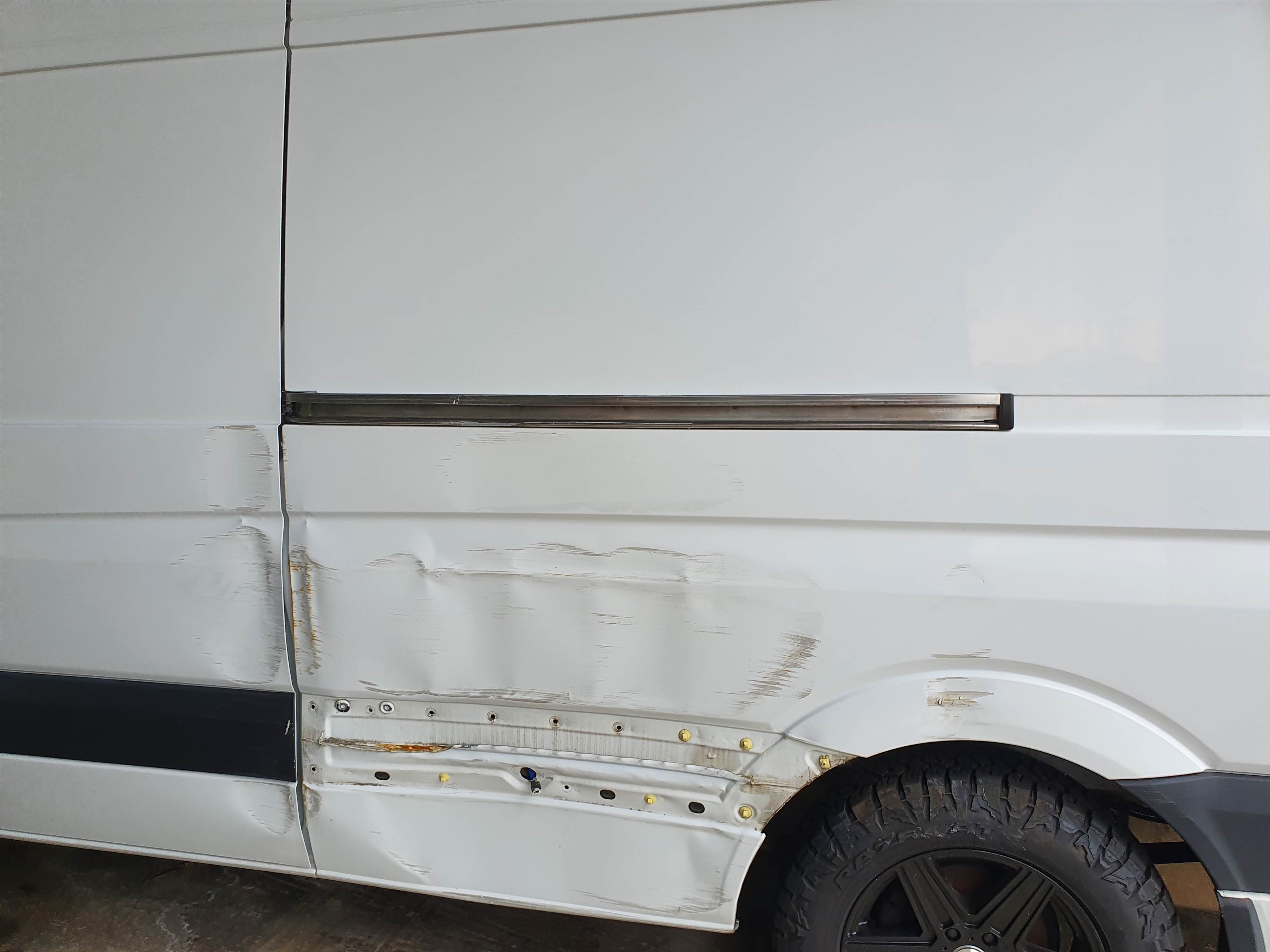Damaged van