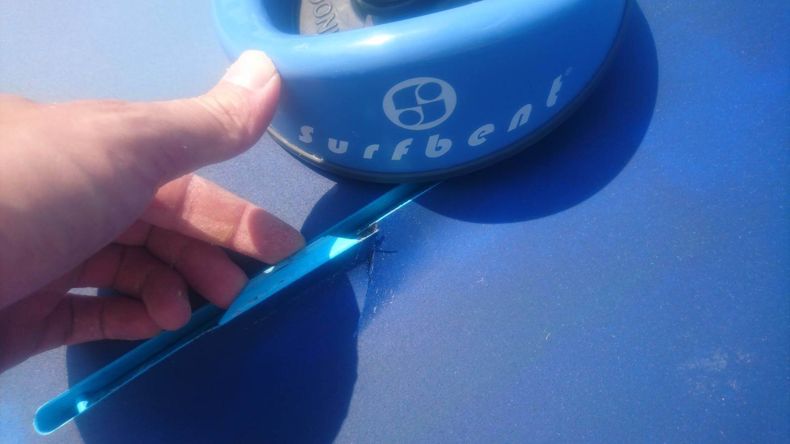 Surfbent mast track damage