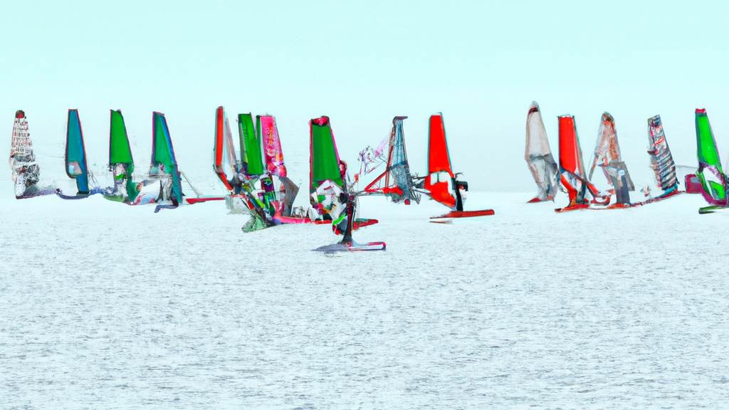 DALL?E 2022-08-30 15.28.37 - high definition computer art of 10 windsurfers racing over smooth water