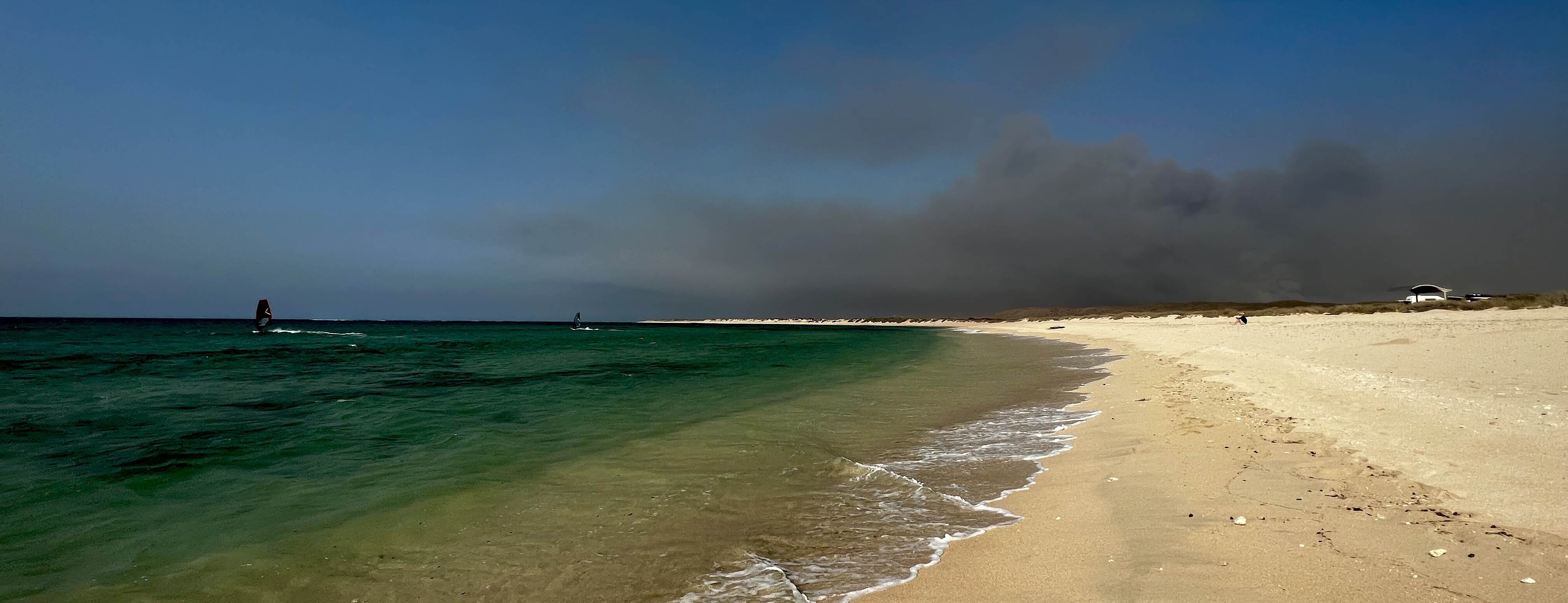 Me sailing away from the Exmouth Bushfires