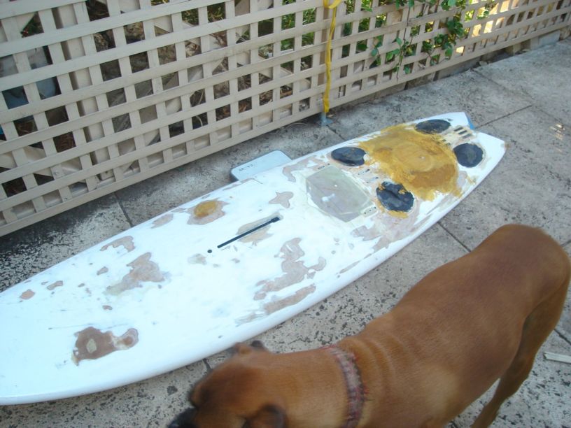 board after being spun