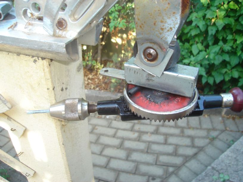 hand drill attached to scooter