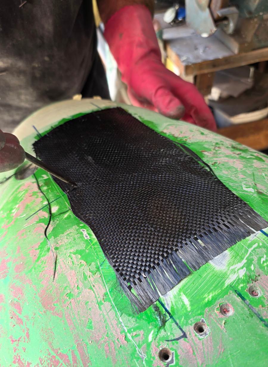 marking footstrap fin holes