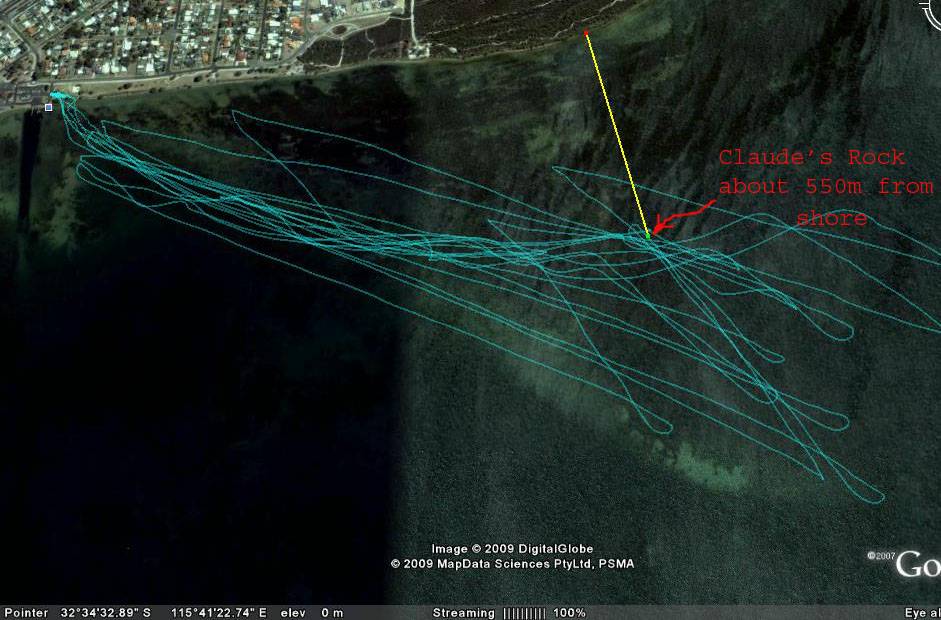 sailing around Claude's rock