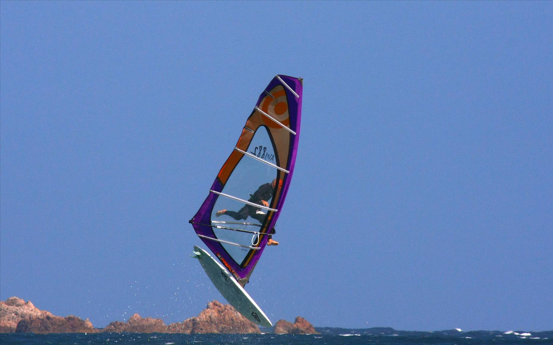 Terry North current Australian Masters Wave Sailing Champ , coming in for a hard landing