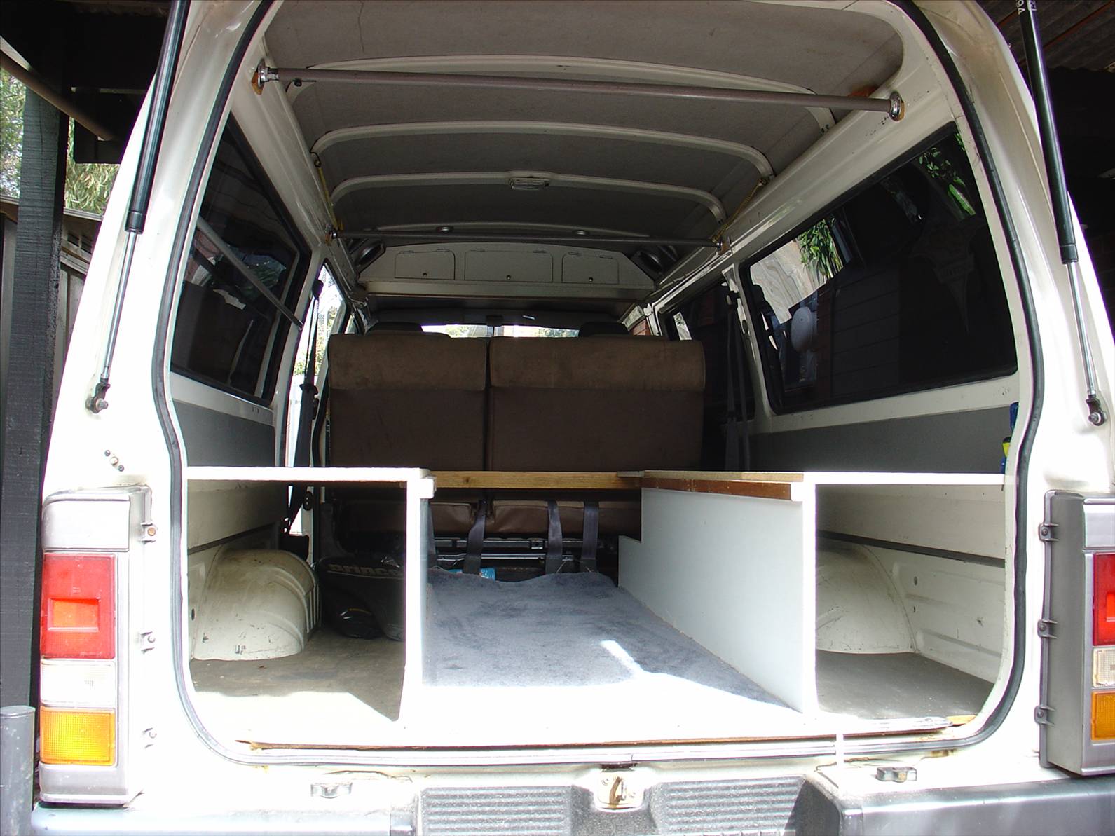 Jamie snowboard in PJ's and Petes van 011