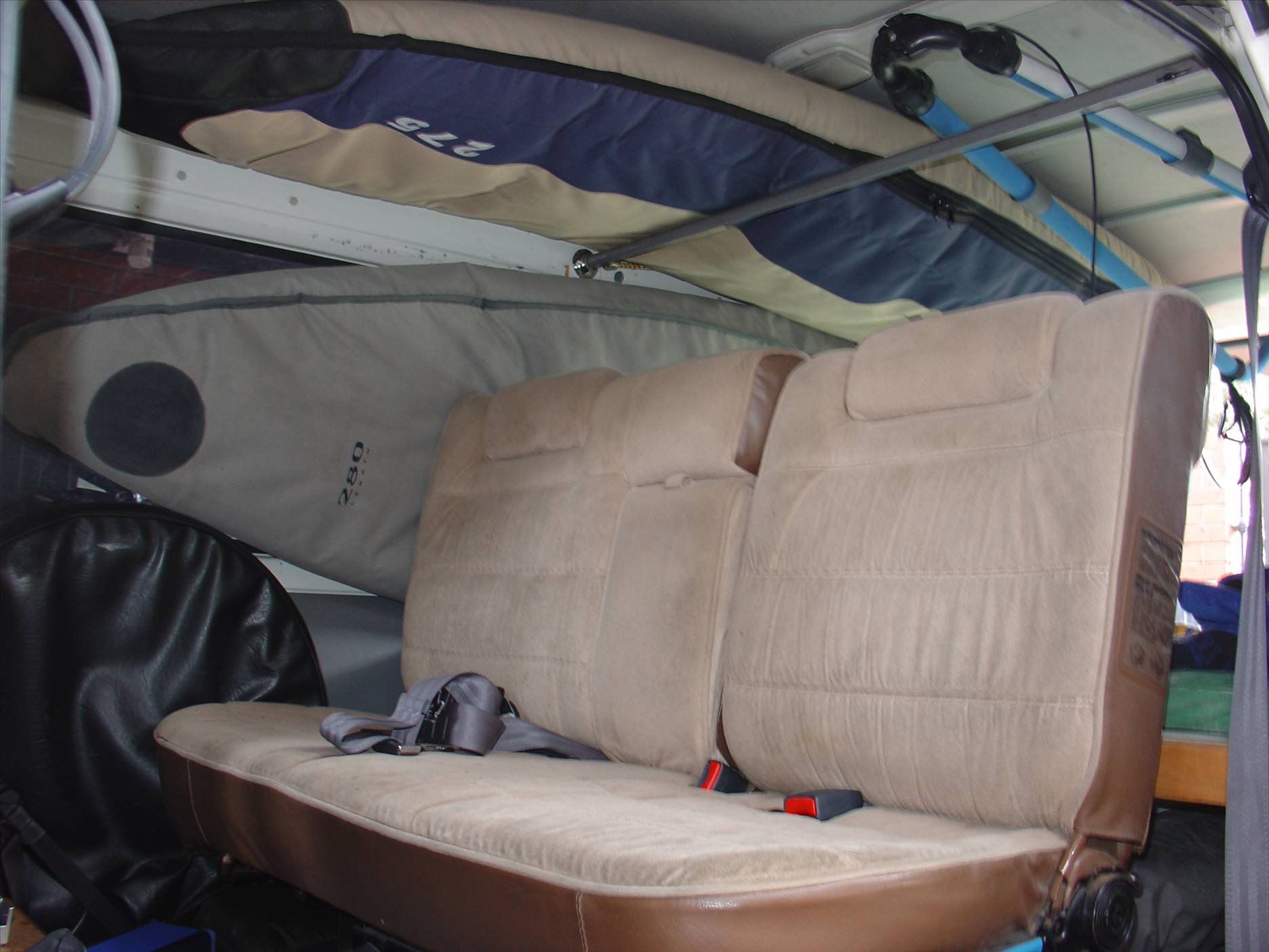 Jamie snowboard in PJ's and Petes van 023