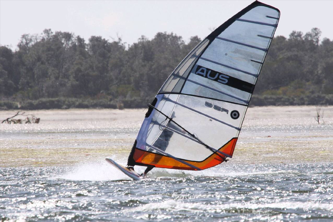 light wind blasting about to gybe