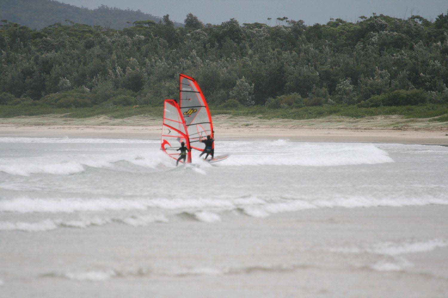 alex age 8,first time wave sailing with dad