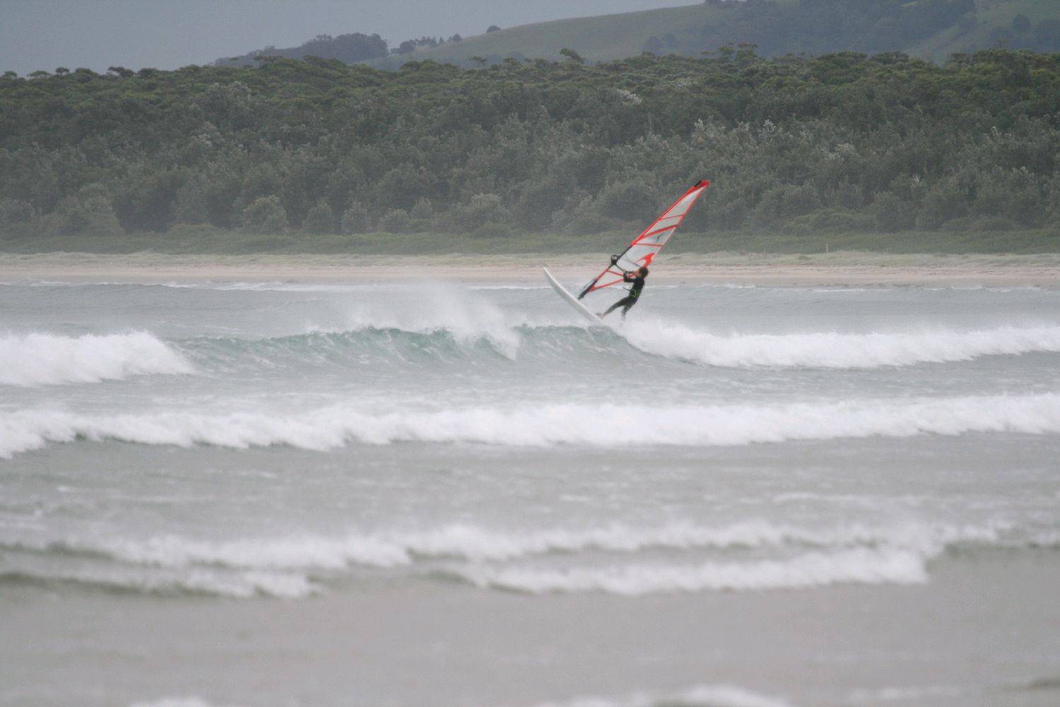 alex age 8,first time wave sailing